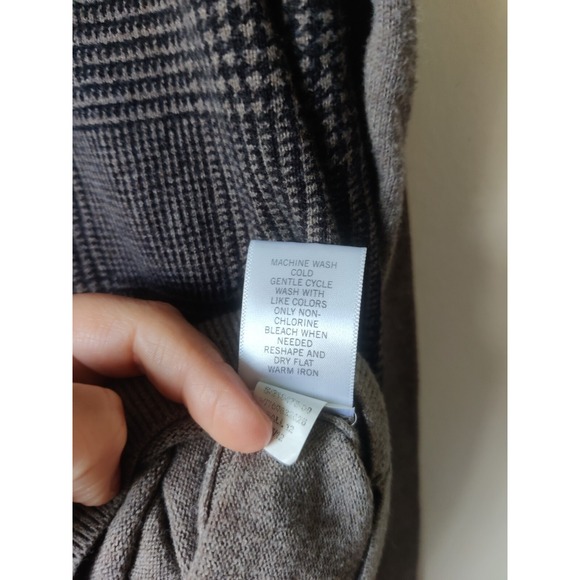 Banana‎ Republic Men's Long Sleeve Glen Plaid Sweater Gray/Blue Size Large - Picture 5 of 5